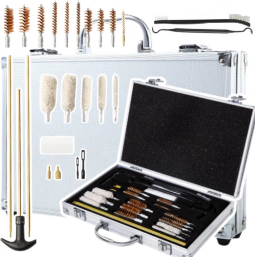 Gun Cleaning Kit in a Case, 24 Pieces