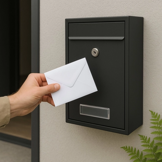 Covered slot protects delivered mail