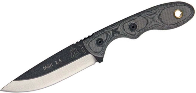 Tops Knives Mini Scandi neck knife with black micarta handle