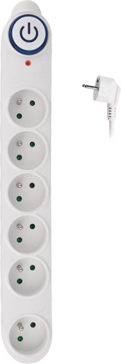 Solight pārsprieguma aizsargs 150 J, 6 kontaktligzdas, 3 m, balts