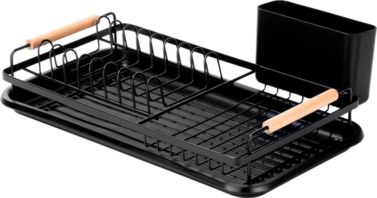 Izturīga metāla konstrukcija un koka rokturi