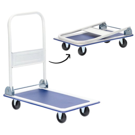 Folding platform trolley 150 kg, 72 × 45 cm, swivel wheels