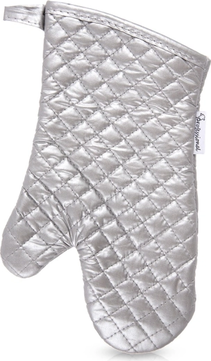 Silver cotton kitchen oven mitt 30.5 cm