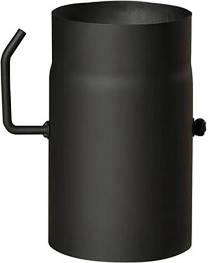 Flue pipe with damper 180 mm, length 250 mm, steel 1.5 mm, black