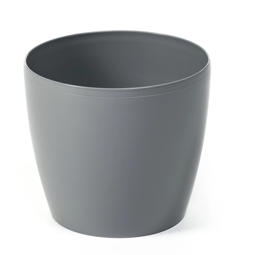 Puķupoda apvalks MAGNOLIA 25 cm pelēks spīdīgs plastmasas, bez noteces