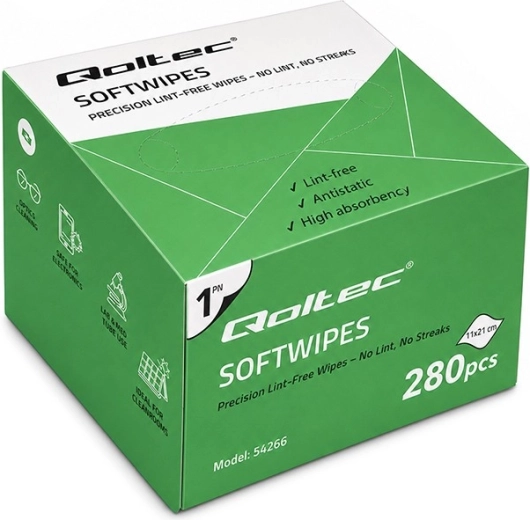 Qoltec lint-free wipes for optical fibers 280 pcs