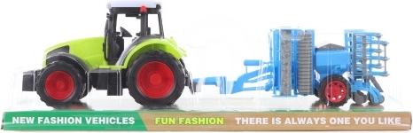 Plastmasas traktors ar sējmašīnu