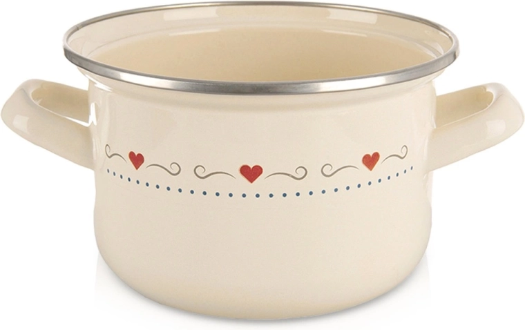 Emalēts katls TONCA 16 cm, 1,4 l – krēmkrāsas