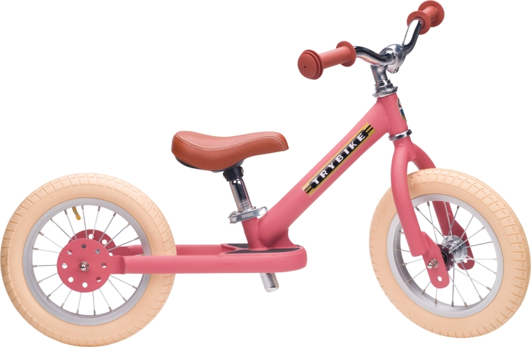 Rozā bērnu līdzsvara ritenis Trybike