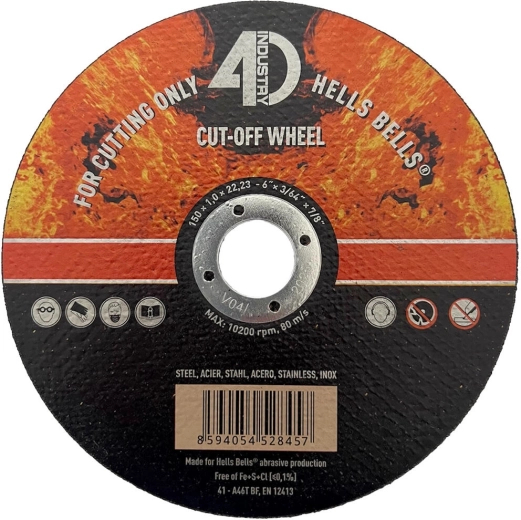 Griešanas disks tēraudam un nerūsējošajam tēraudam 150 × 1,0 × 22,2 mm