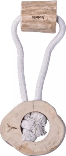 Quapas! Circle tug toy made from coffee wood