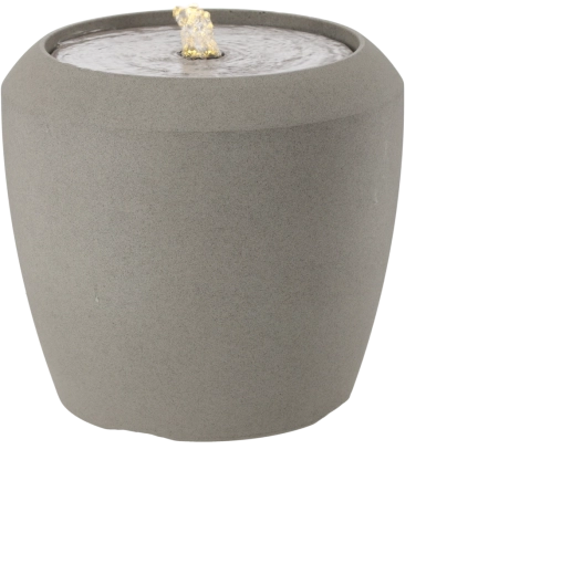 Garden fountain with LED lighting, gray, 33.6 × 33.6 × 30.5 cm