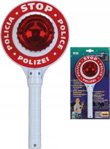 Policijas signālkociņš ar gaismu, ar baterijām