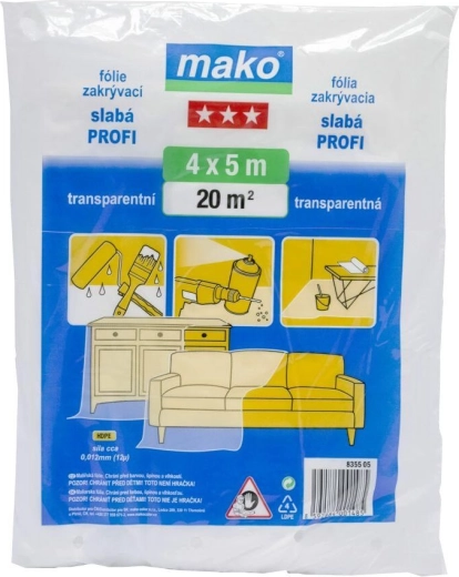 Pārklāšanas plēve PROFI 4 × 5 m, 12 µm, caurspīdīga HDPE