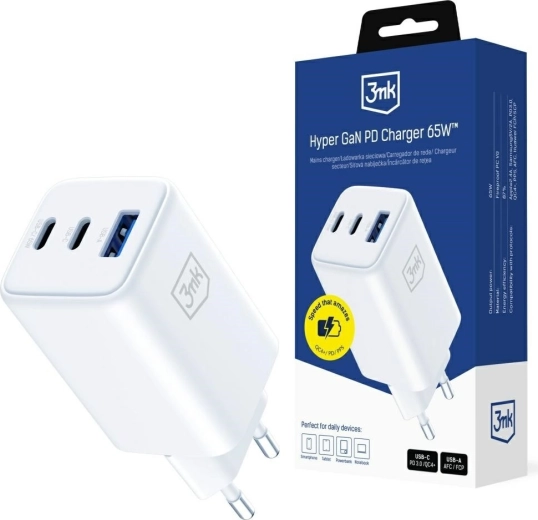 3mk Hyper GaN Charger 65 W white
