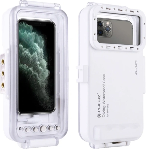 Puluz waterproof case for iPhone up to 45 m (white)