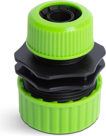 Plastmasas adapteris dārza šļūtenei 1/2" līdz 3/4", zaļš/melns