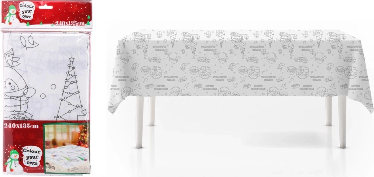 Ziemassvētku galdauts krāsošanai 240 × 135 cm, poliesters
