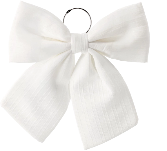 White Christmas bow 34 cm