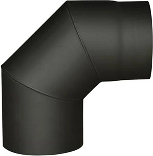 Dūmvada līkums 130 mm, 90° – tērauds 1,5 mm, melns