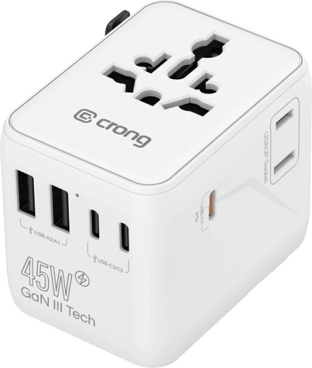 5× USB porti + AC kontaktligzda papildu ierīcēm