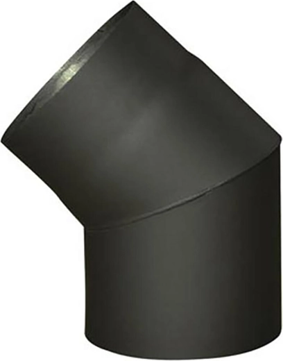 Smoke elbow 180 mm 45°, black, thickness 1.5 mm