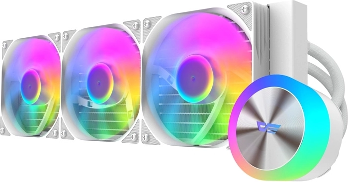 DarkFlash DG360 balts procesora šķidruma dzesētājs 360 mm ARGB
