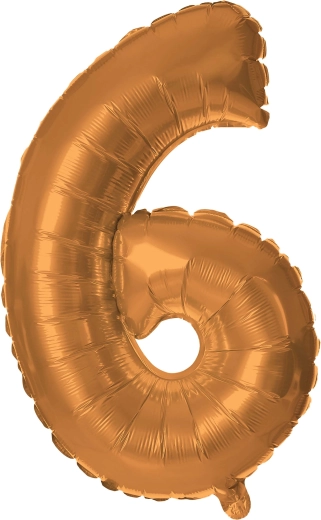 Foil Balloon Number 6 Bronze 30 cm TORO