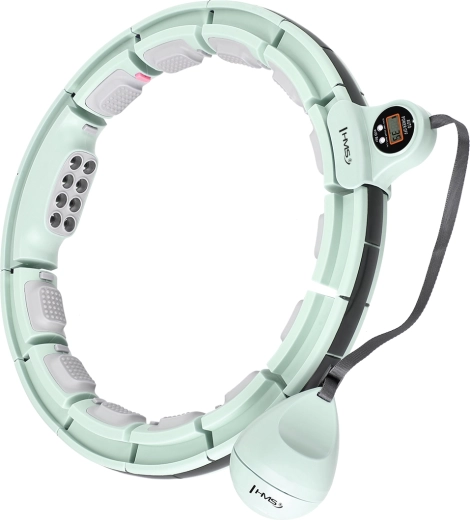 Massage hula hoop with weight, magnets and counter HMS HHM13 – green