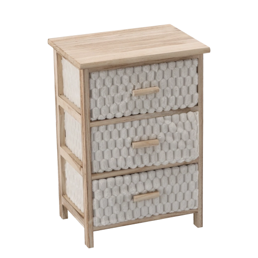 Kumode ar 3 auduma atvilktnēm 40 × 29 × 58 cm