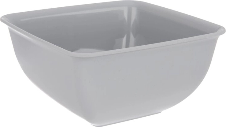 Sandy plastic square bowl, gray, 11.5 × 11.5 cm