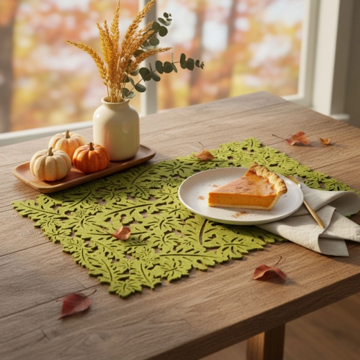 Rudens filca paliktnis zaļā krāsā, 44,5 × 28,5 cm