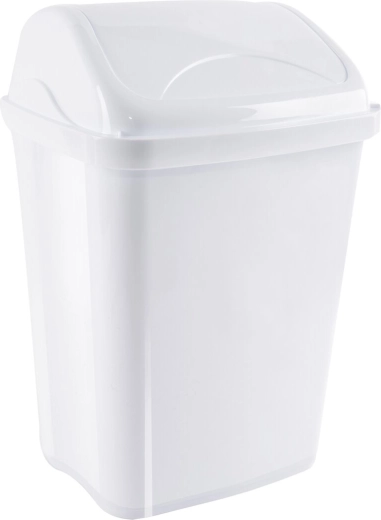 Vittario trash bin with swing lid 16 l, white
