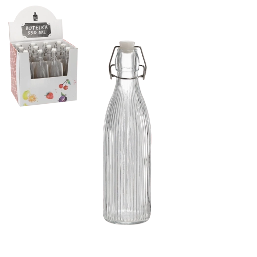 Apaļa 550 ml pudele ar mehānisku aizdari