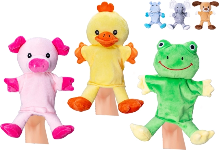 Plush hand puppet animal 25 cm for babies and children
