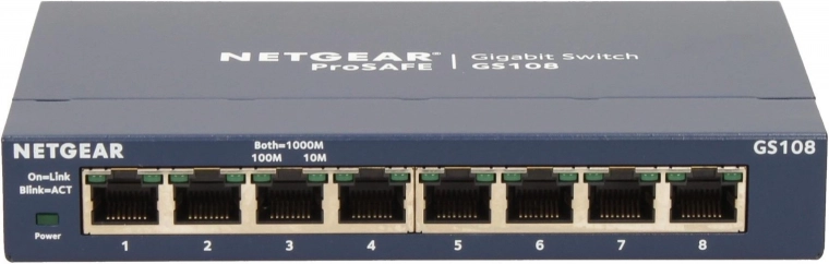Netgear ProSAFE GS108 gigabit unmanaged switch 8× RJ-45
