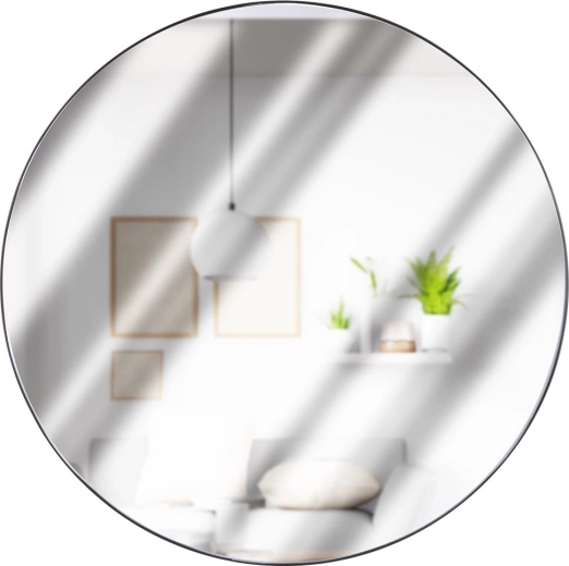 Black round wall mirror 55 cm