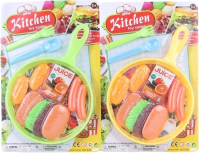Plastmasas panna ar pārtikas produktiem un piederumiem bērniem 19 cm