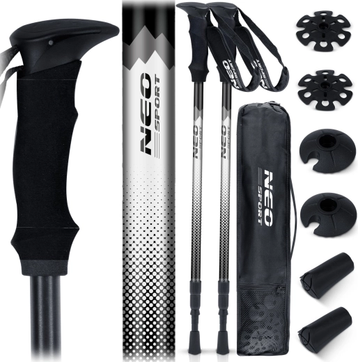 Tūrisma nūjoes Neo-Sport NS-381 ar antishock sistēmu 65–135 cm