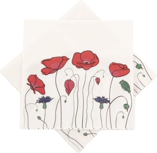 Paper napkins Poppy 33 × 33 cm, 20 pcs