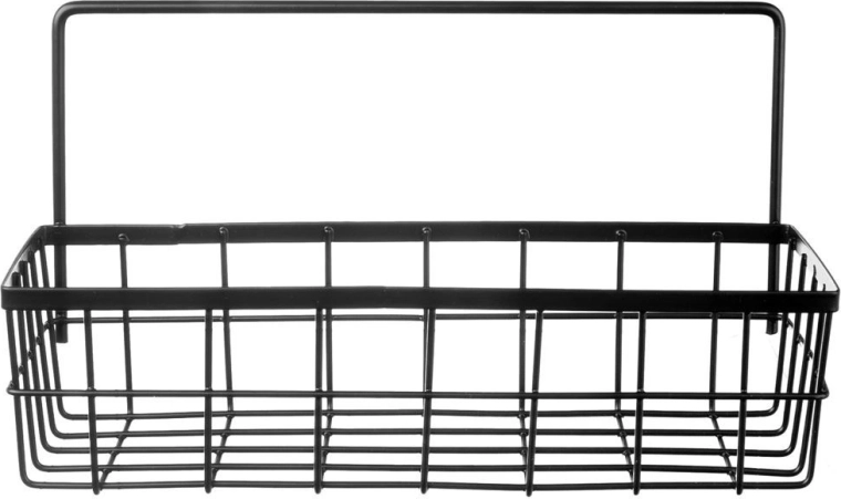 Piekarināms virtuves plaukts uz relinga, metāla melns RADKA 30 × 10,5 × 17 cm