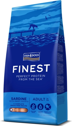 Fish4Dogs Finest Sardine with Sweet Potatoes – small kibble for adult dogs 1.5 kg