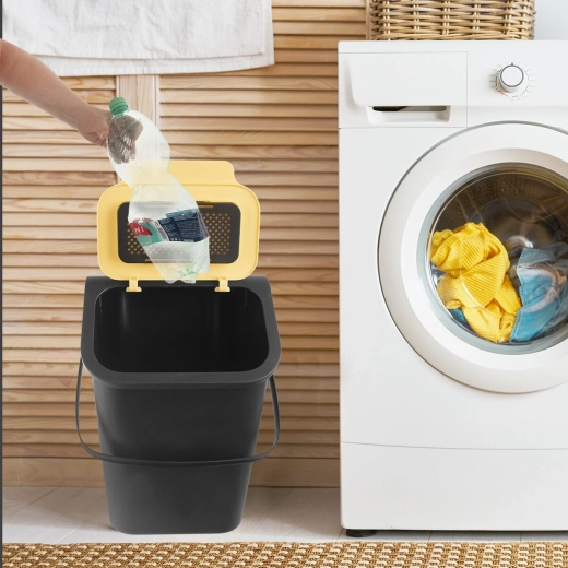 Yellow flip lid for clear waste sorting