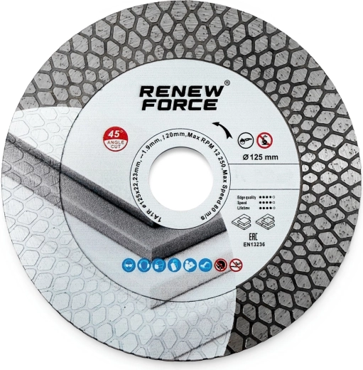 Dimanta disks Renew Force flīžu griešanai un slīpēšanai 125 mm