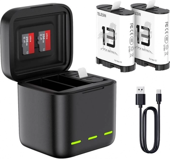 Telesin Three‑Channel Charger for GoPro Hero 13 Black