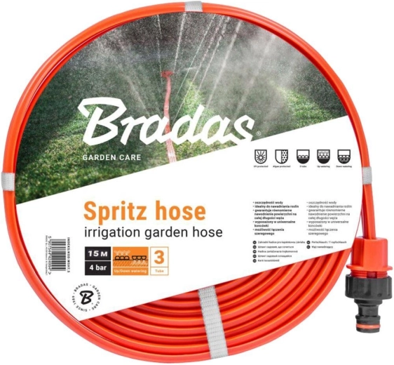 Flat Sprinkler Hose 1/2" 15 m with Couplings