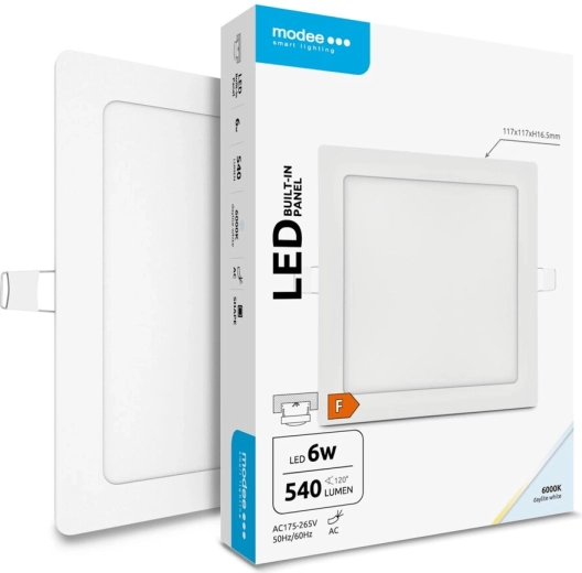 Modee Lighting iebūvējams kvadrātveida LED panelis 6 W auksti balts 540 lm