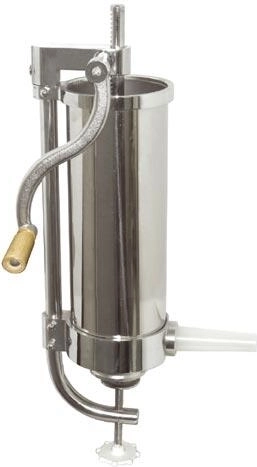 Stainless steel manual sausage stuffer 3 L with 3 nozzles