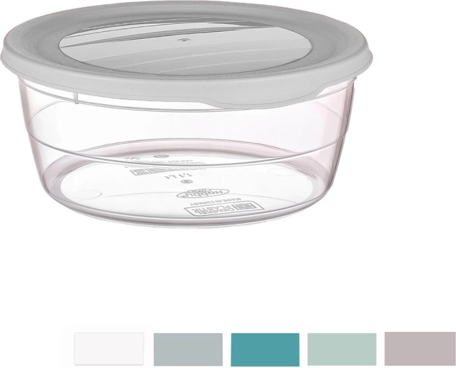 Apaļa plastmasas pārtikas kārba Trend 0,7 l, krāsu miks