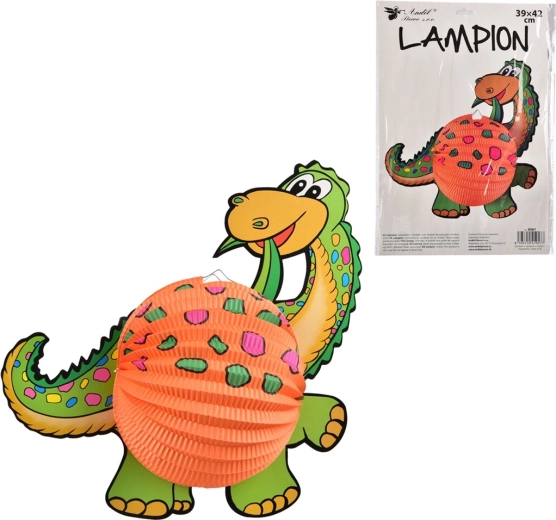 Papīra lampions dinozaurs oranžs 39 × 42 cm